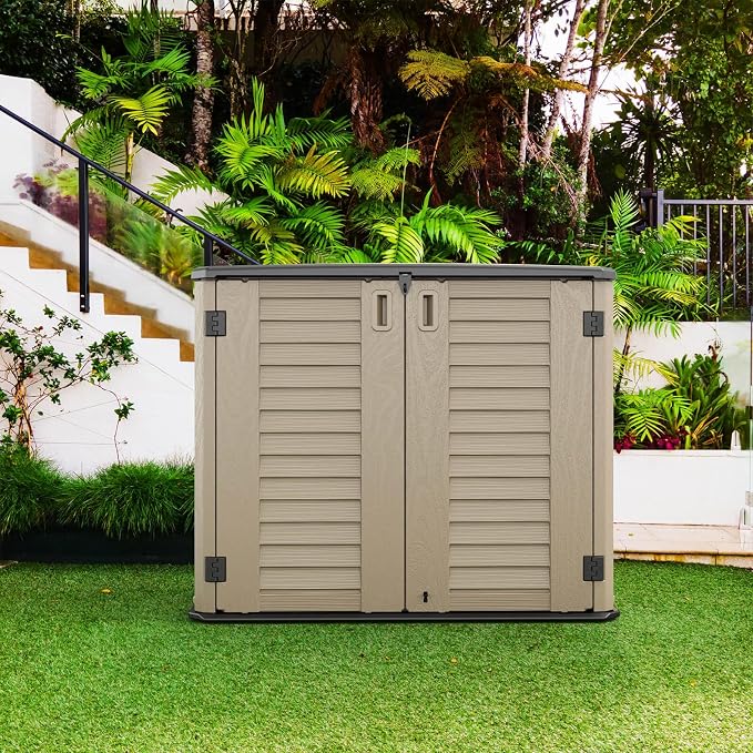 HOMSPARK Outdoor Storage shed, 26 Cu.ft Outdoor Storage Box Waterproof - Image 4