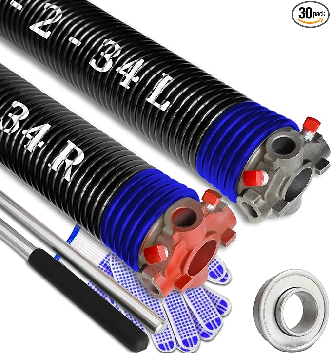 Garage Door Torsion Spring Set, Pair of 2" Electrophoresis Coated Garage Door by YINKCO