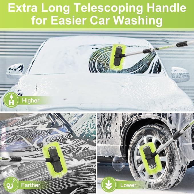 65”165cm Car Wash Brush Long Handle Soft Bristle Scrub Cleaning Mop - Image 3