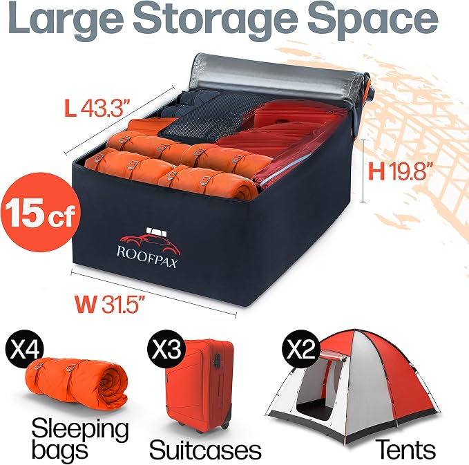 RoofPax Car Rooftop Cargo Carrier Bag Waterproof Storage - Image 5