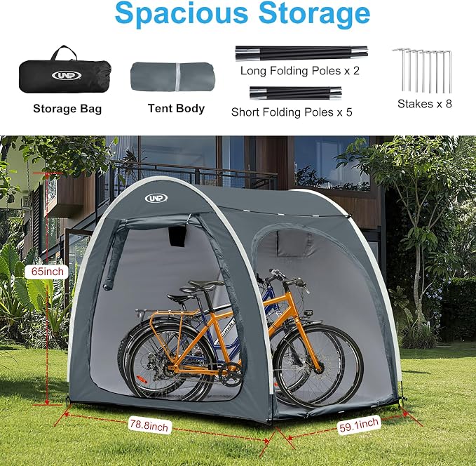 UNP Bike Storage Shed Tent, Portable Outdoor Bike Storage Tent - Image 2