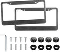 LivTee Carbon Fiber License Plate Frames, 2 Holes Stainless Steel License Plate by LivTee