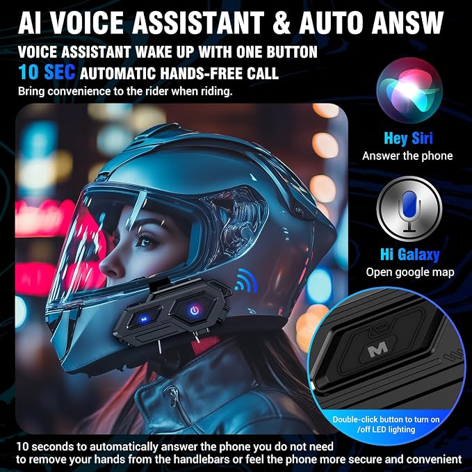 Motorcycle Bluetooth Headset, C8 Helmet Bluetooth Headset - Image 4