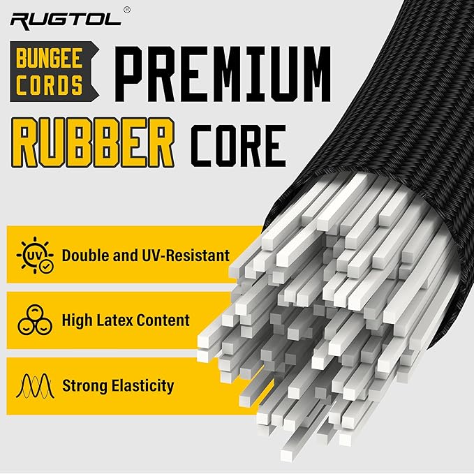Adjustable Bungee Cords with Hooks, 6 Pack Heavy Duty Outdoor Carabiner Bungee - Image 4