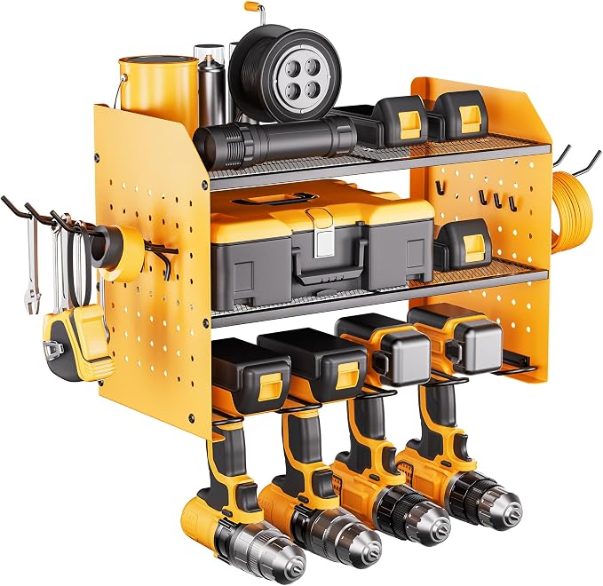 TRZZ Power Tool Organizer Wall Mount, 3-Layer Drill Holder by TRZZ