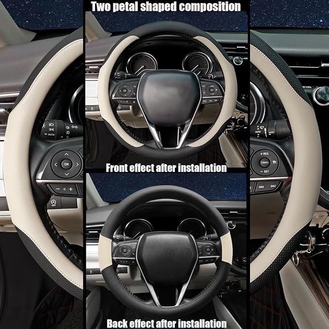 Steering Wheel Cover Standard Size Medium 14.5-15 inch, Breathable Microfiber - Image 3