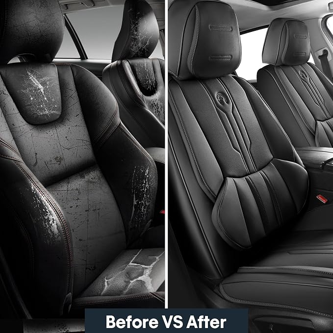 AOOG Front Seat Covers, Car Seat Covers Front Seats, Leather Seat Covers - Image 7