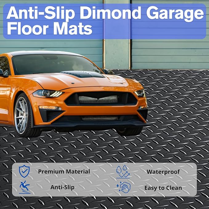 4X6 FT Garage Floor Mat， 2.5 Inch Thickened Diamond Plate Flooring Roll - Image 2