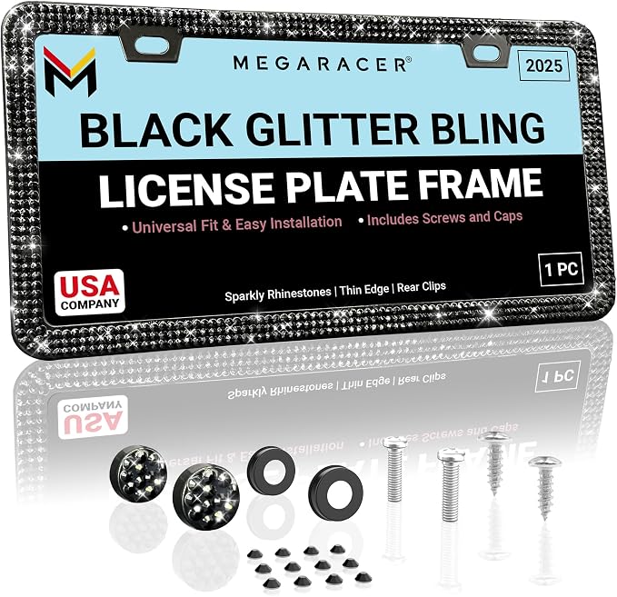 Elegant Bling License Plate Frame by MegaRacer