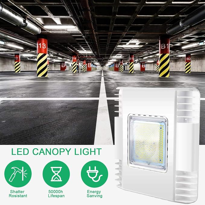 OSTEK 2 Pack LED Gas Station Canopy Light, 150W Carport Ceiling Light 5700K - Image 6
