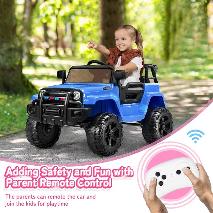 JOYMOR Ride on Truck with Remote Control, 4 Wheels 12V Battery Powered Kids Car - Image 3