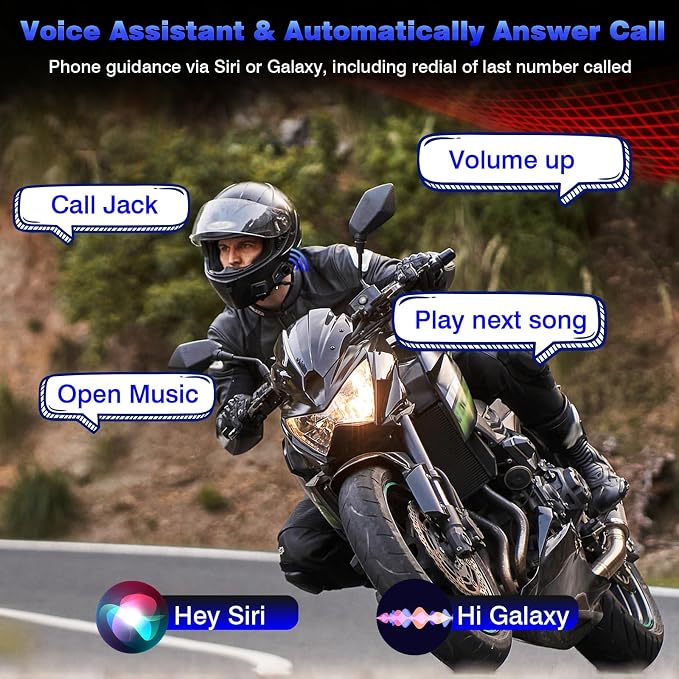 Motorcycle Helmet Headset Support 8 Riders Group Intercom Communication System - Image 7