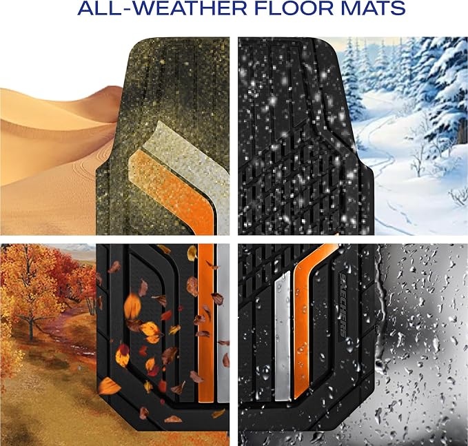 Skechers Heavy Duty Rubber Car Floor Mats, Dual Color Design Floor Mats - Image 7