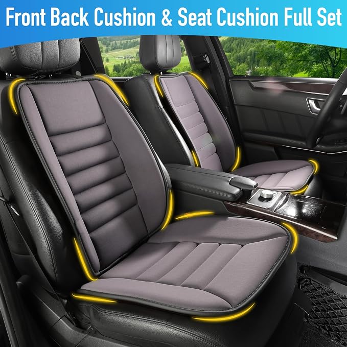Car Seat Cushion with Back Support Pillow, Comfy Lumbar Support & Seat Cushion - Image 4
