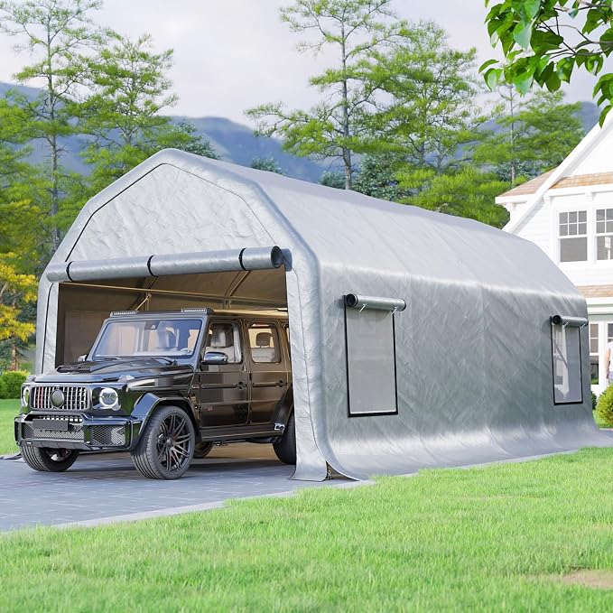 AMERLIFE 12x24 FT Heavy Duty Carport Garage Canopy, All-Weather Steel Frame by AMERLIFE