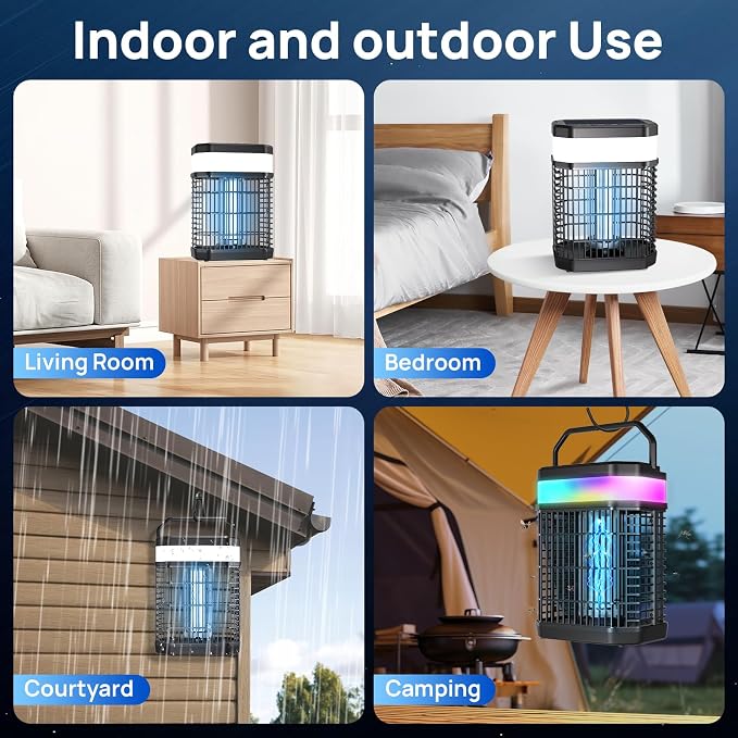 Solar Bug Zapper Outdoor 4000V Mosquito Zapper Solar 2IN1 Bug Repellent Outdoor - Image 7
