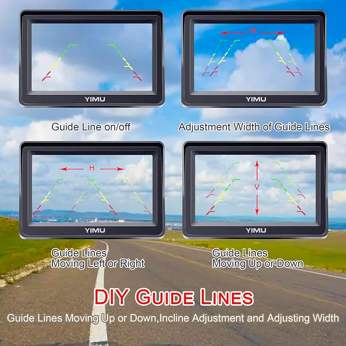 YIMU Backup Camera System with License Plate Backup Reverse Camera, Easy - Image 4