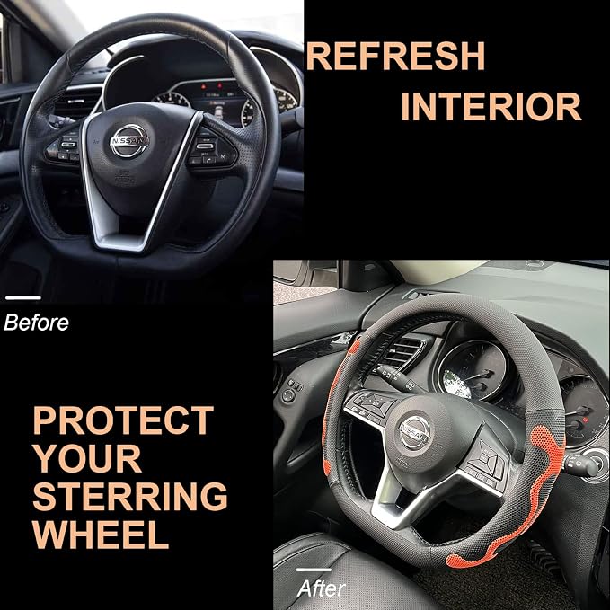 PINCTROT D Shaped Comfy Grip Steering Wheel Cover, Anti-Slip Design, Flat - Image 4