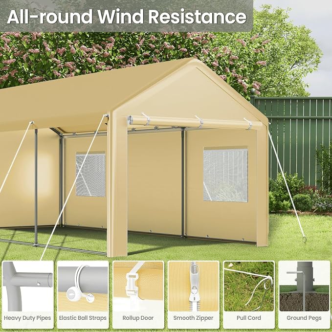 Carport 10x20 Ft, Heavy Duty Car Canopy - Image 5