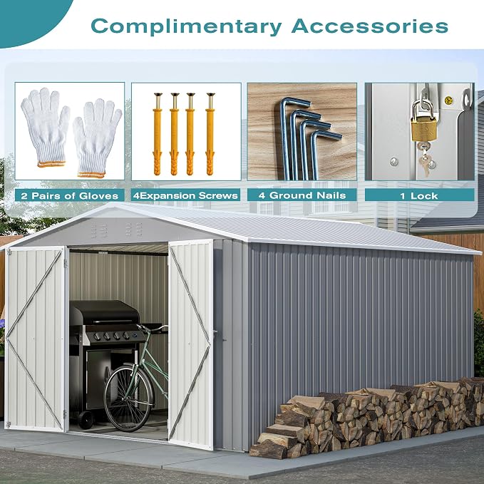 Large Outdoor Storage Shed, Utility Tool Shed Storage House - Image 3