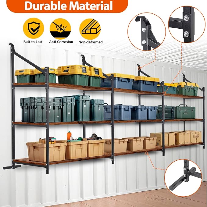 Shipping Container Shelving Storage Bracket 4Pcs Heavy Duty Cargo Shipping - Image 2