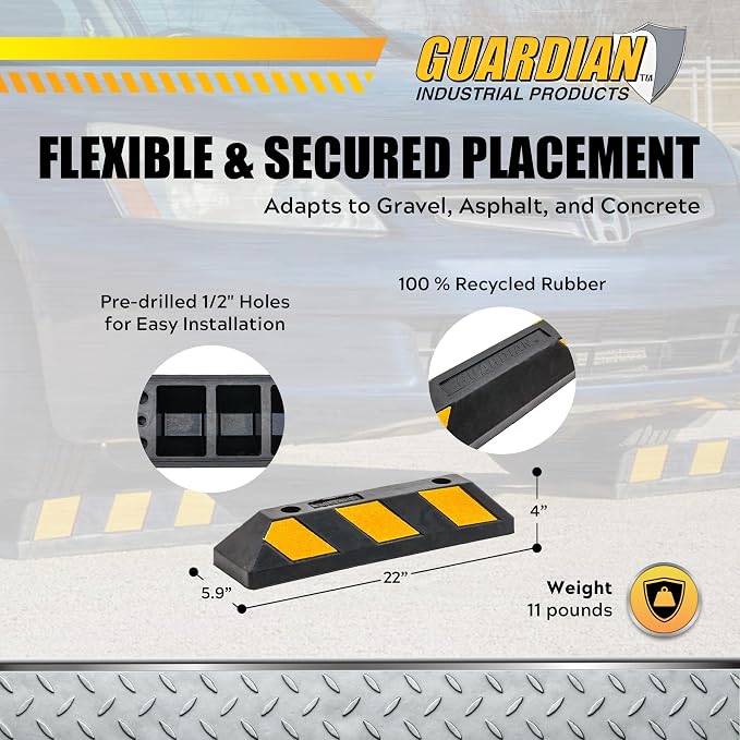 Guardian Heavy Duty Rubber Parking Curb - Image 2