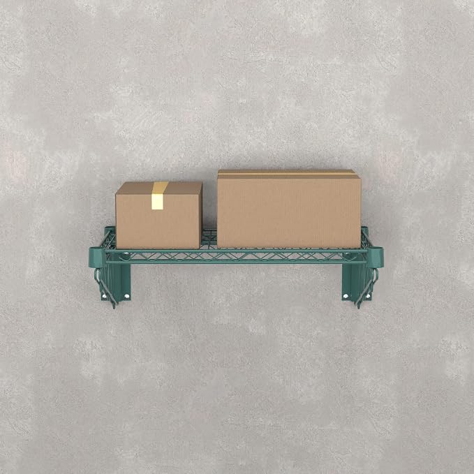 14" x 24" Green Epoxy Wire Wall Mount Shelf - Image 2