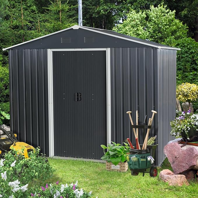 6x8 FT Outdoor Storage Shed, Metal Garden Shed by BNSPLY