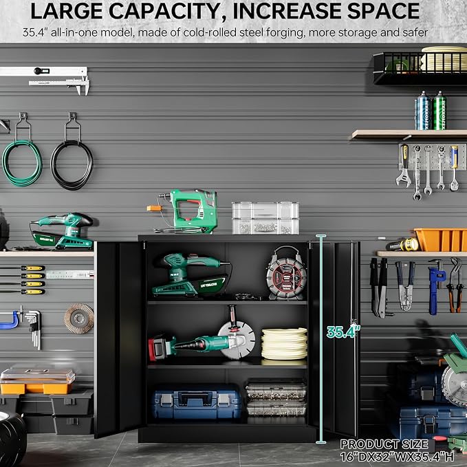 SISESOL Small Metal Storage Cabinet - Image 4