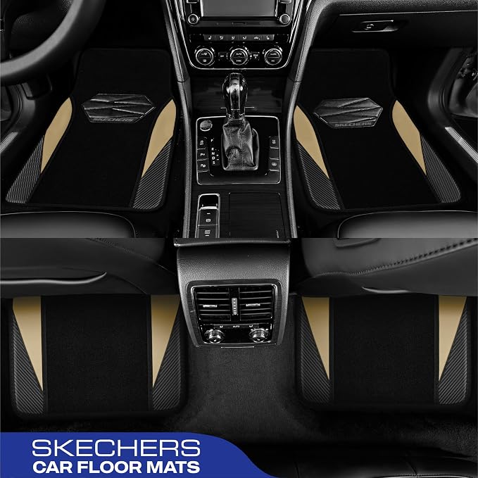 Skechers Car Floor Mats, Waterproof Universal Fit Car Mats, Faux Leather Car - Image 3