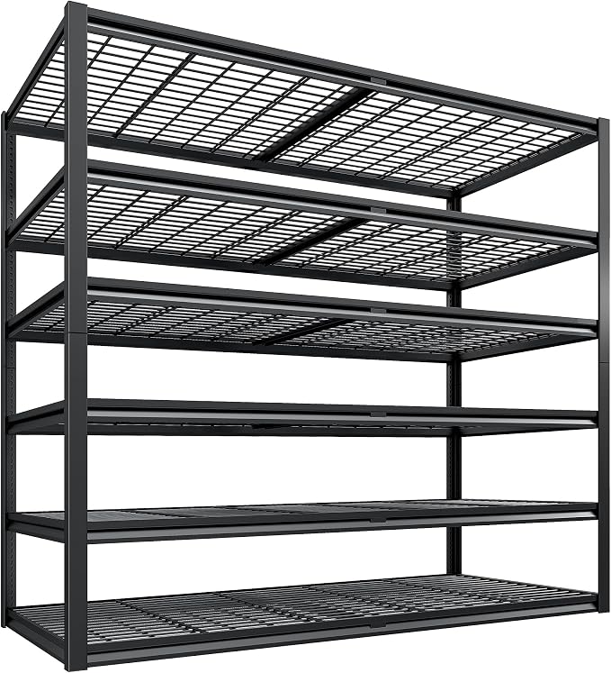 REIBII 3500LBS Garage Shelving, Adjustable Storage Shelves Heavy Duty, 6 Tier by REIBII