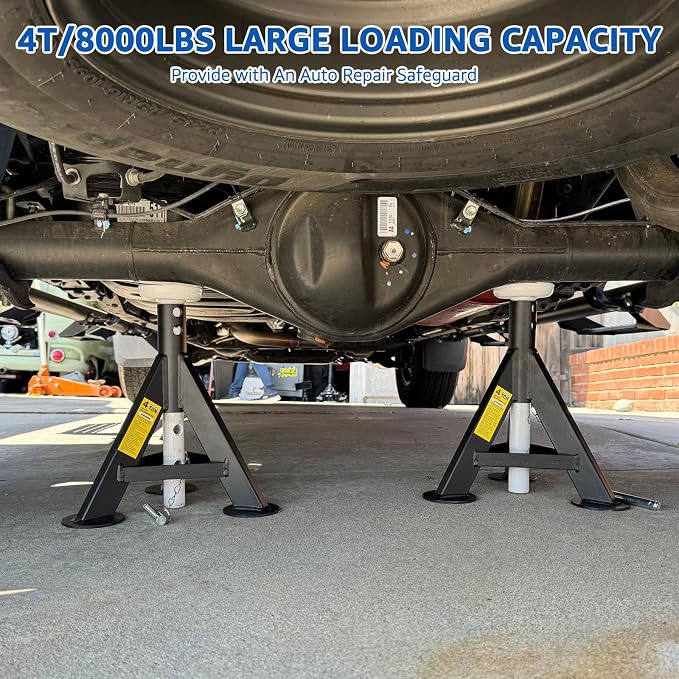 HKTE 4 Ton Heavy Duty Jack Stands, Security Locking Pins, 000 lbs Capacity - Image 2