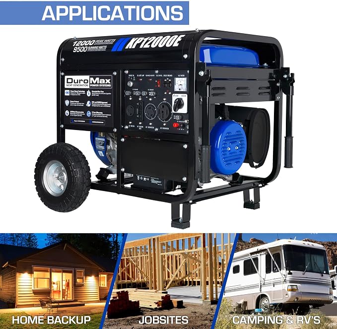 DuroMax Gas Powered Portable 12000 Watt-Electric Start-Home Back Up & RV Ready - Image 4