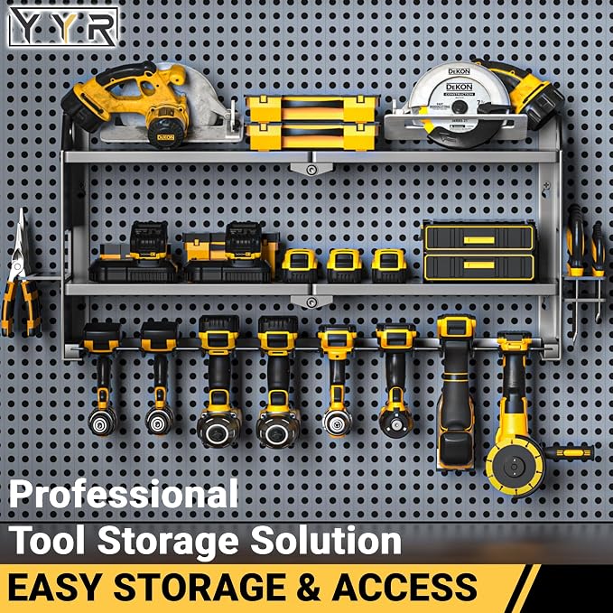 YYR Power Tool Organizer Wall Mount, Cordless Drill and Battery Holder - Image 3