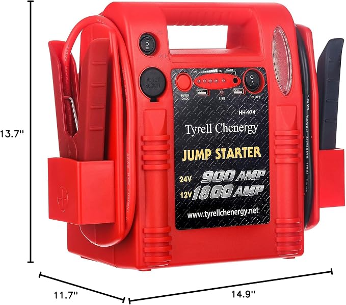 12V/24V Jump Starter, 2800/1400 Peak Amp, Truck Battery Booster Pack, and Pure - Image 8
