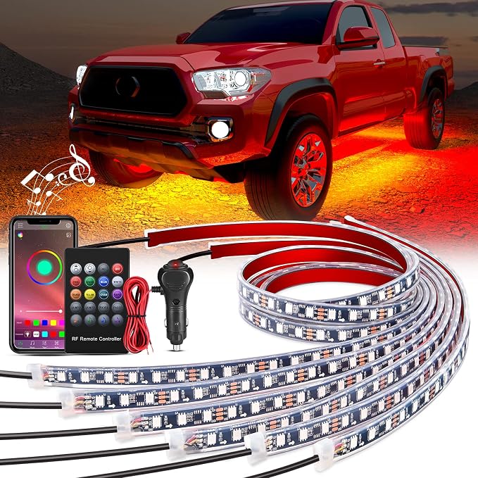 Nilight 6Pcs Car Underglow Neon Accent Strip Lights 300 LEDs RGB Multi Color by Nilight