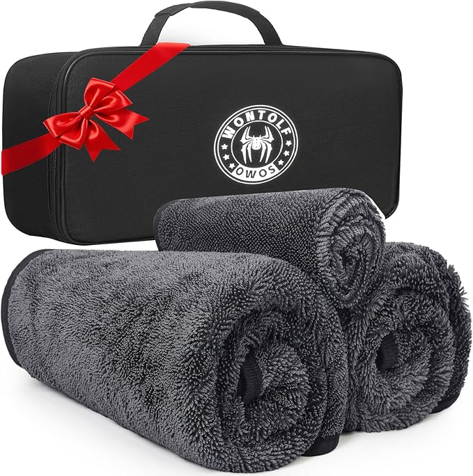 3-Pack Car Drying Towel, Ultra Absorbent Microfiber Towels by Wontolf