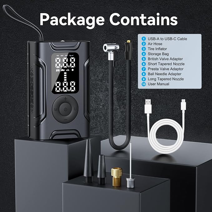 Tire Inflator Portable Air Compressor, Air Pump - Image 7