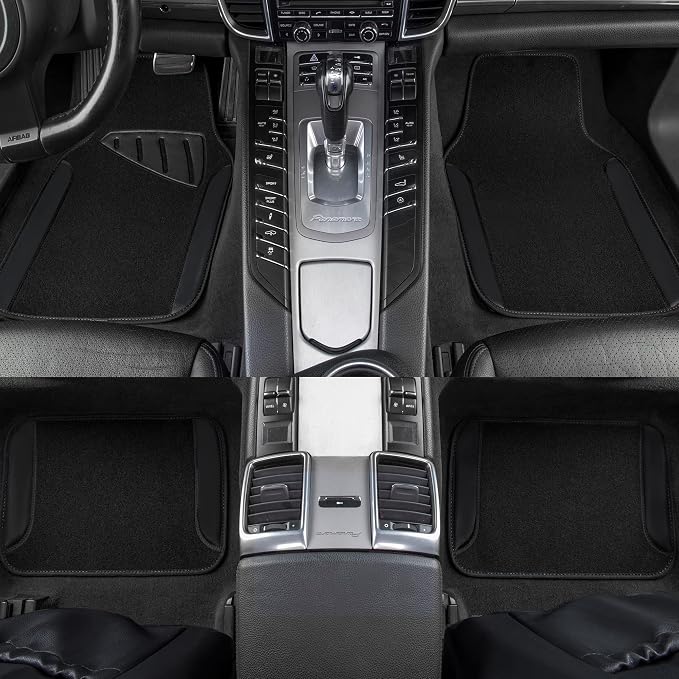 CAR PASS Waterproof Universal Fit Car Floor Mats, Faux Leather Car Carpet Mats - Image 4