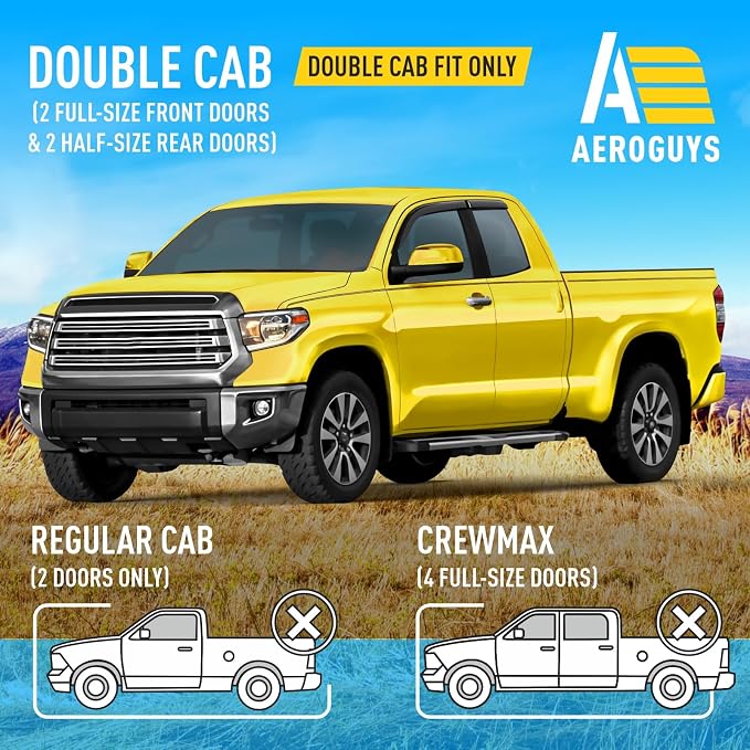 Extra Durable Window Deflectors Tape-On Window Visors Rain Guards Fit - Image 3
