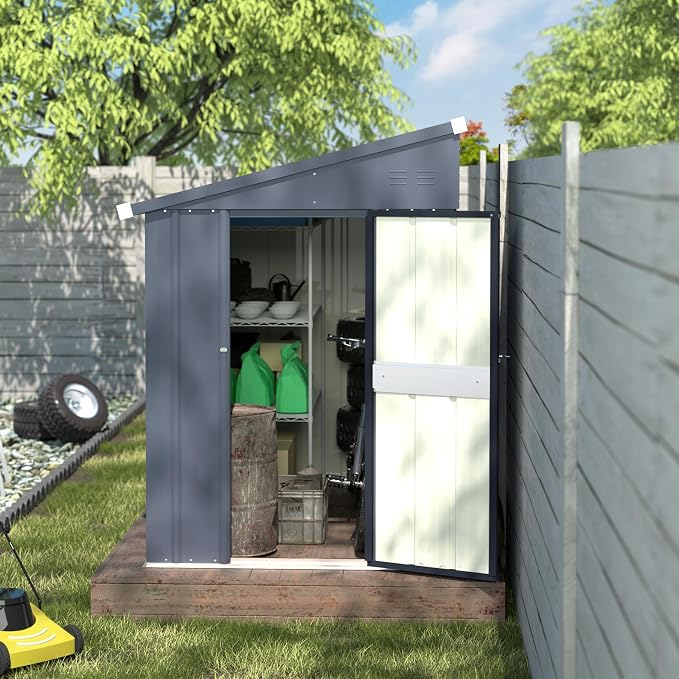 BlueWish 4'x6' Storage Shed, Lean-to Outdoor Storage Shed - Image 6