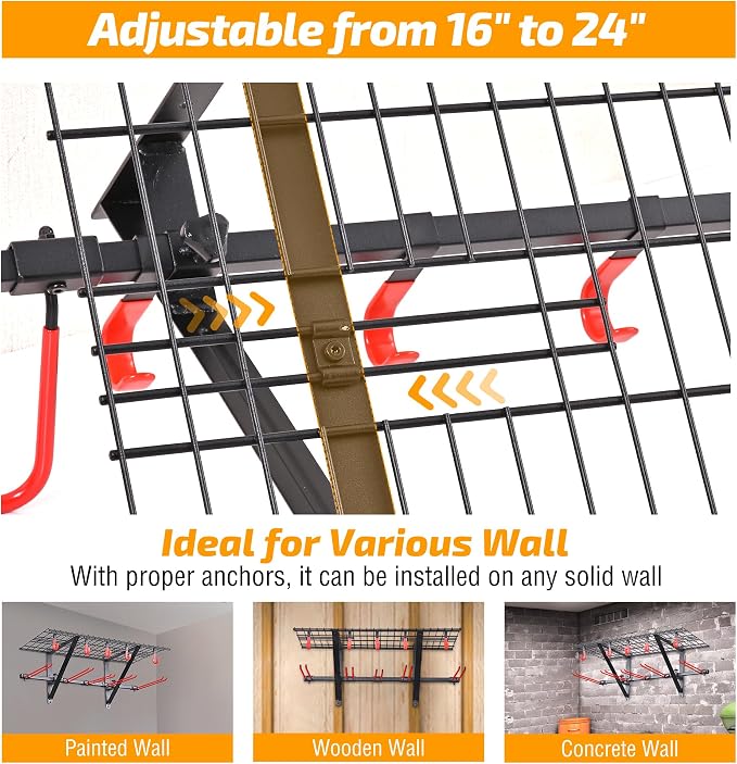 PLKOW Wall-Mounted Ski Rack, Skis Storage Rack - Image 6