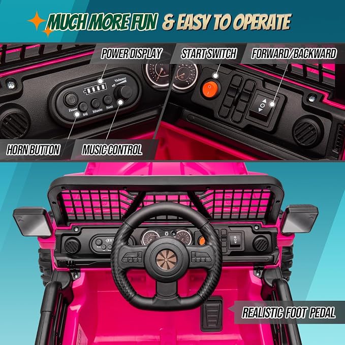 JOYMOR 12V Kids Ride on Truck - Image 4