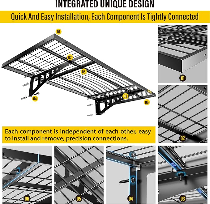 1.64x4ft 4Pack Wire Shelving Unit Heavy Duty Garage Storage Shelves Wall - Image 5