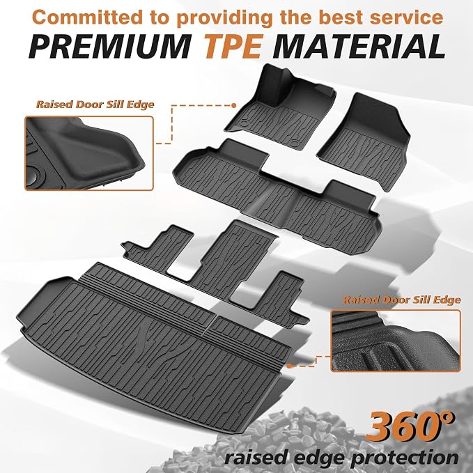 TripleAliners Floor Mats&Trunk Mat All Weather Car Liners Compatible - Image 4