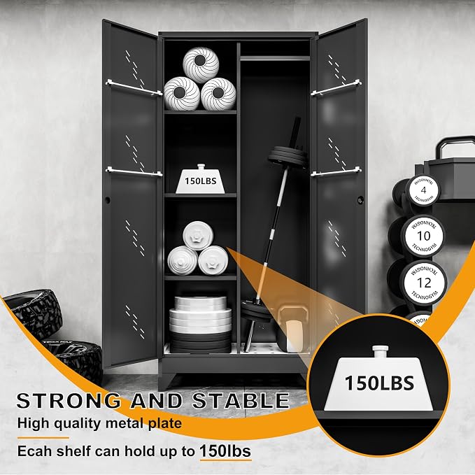 Metal Garage Storage Cabinet, Kitchen Pantry - Image 5