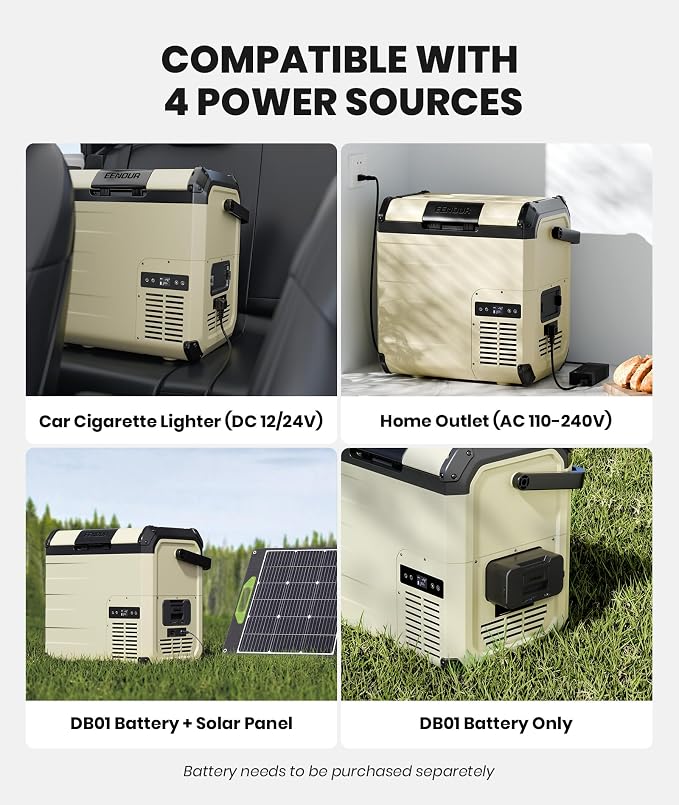 EENOUR D18 12 Volt Car Refrigerator, Portable Freezer 19Qt/18L Battery & Solar - Image 8
