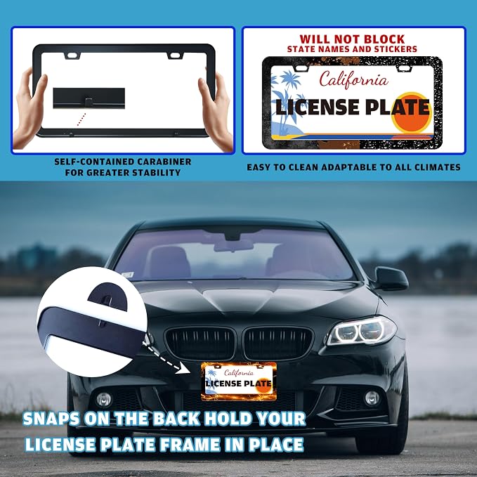 Yellow Red Thunder and Lightning License Plate Frame Fantasy Landscape License - Image 5