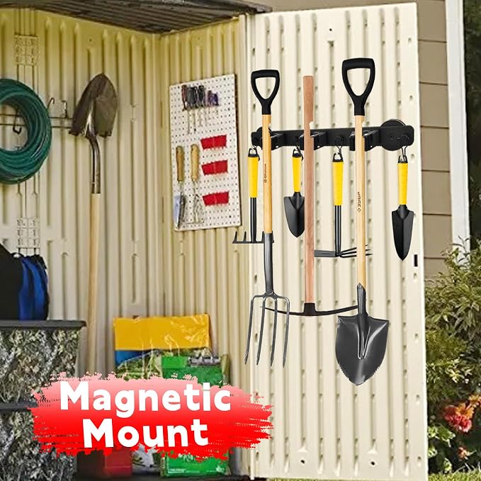 Magnetic Mop Broom Holder, Heavy Duty Movable Magnetic Wall Mount Tool Racks - Image 4