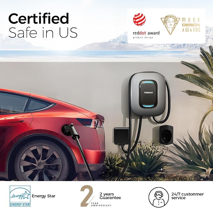 EV Charger Level 2, TESSAN 40A/240V Electric Vehicle Charing Station, Smart EV - Image 5